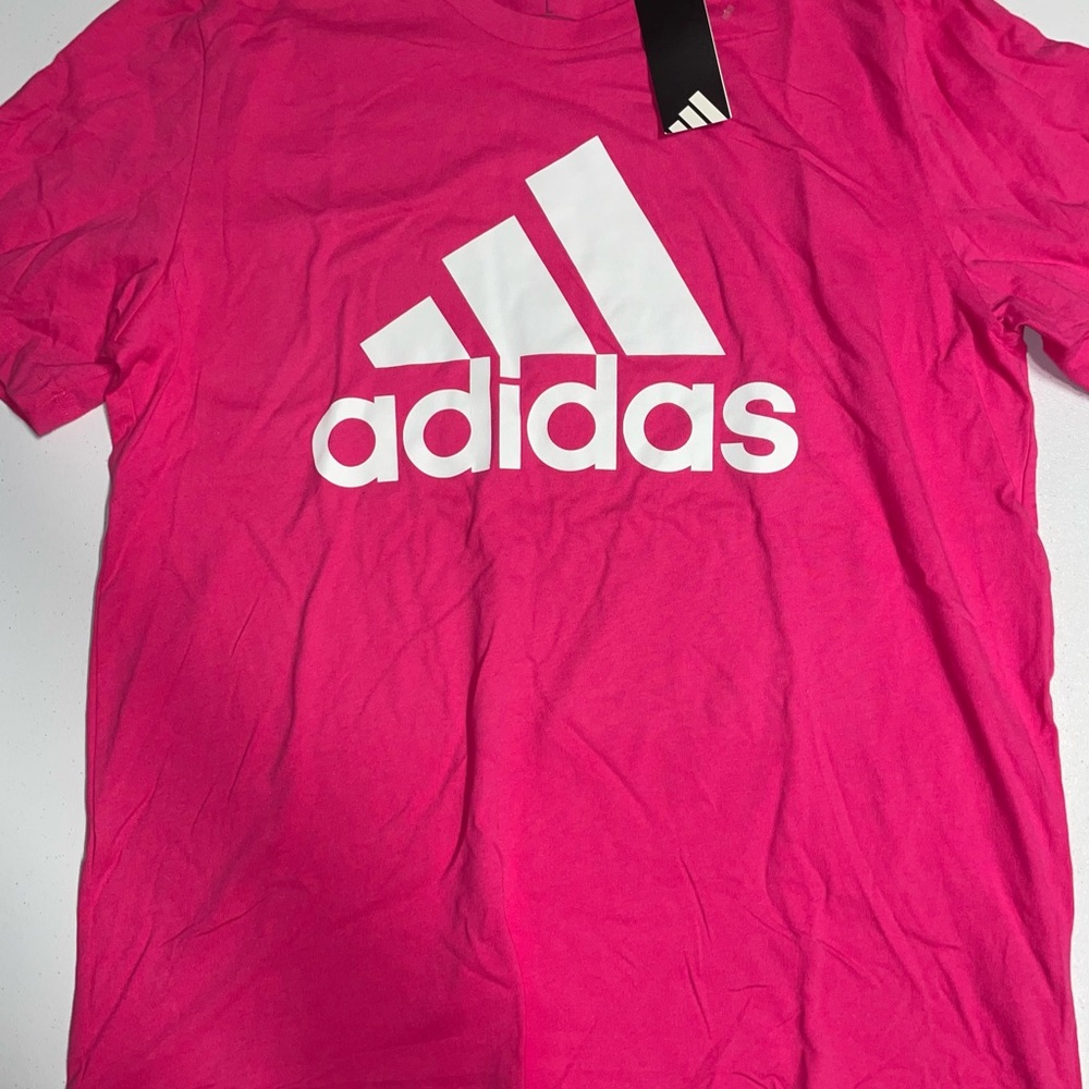 Adidas: Men’s Pink Short Sleeve Shirt (Large)